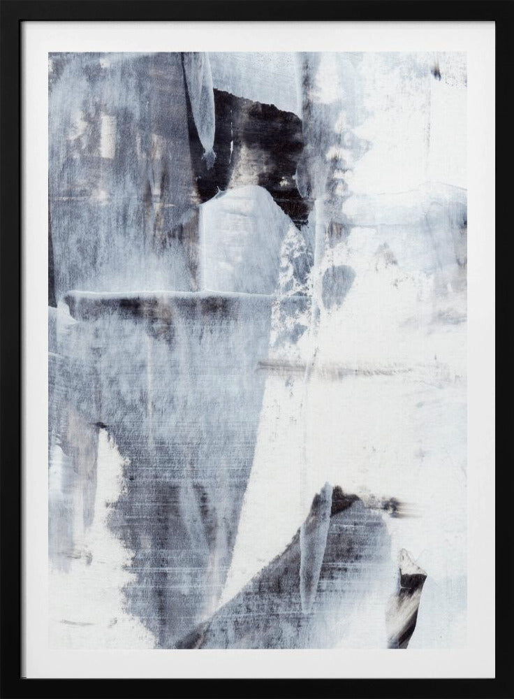 Penseelstreken in monochrome tinten | Poster
