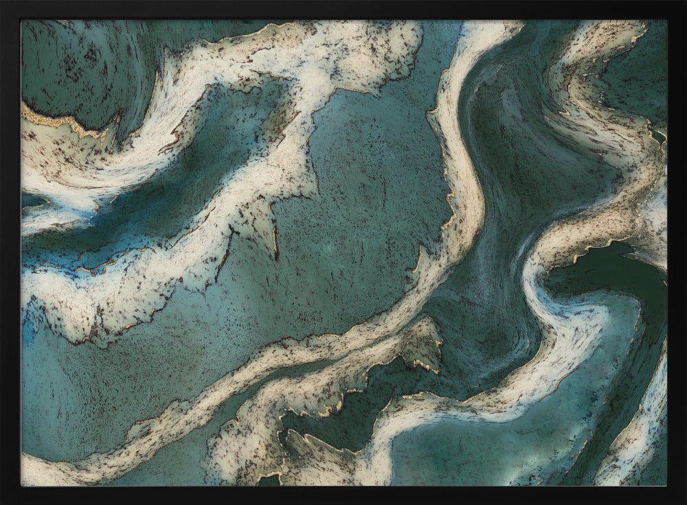 Alcohol Ink Groen Goud | Poster