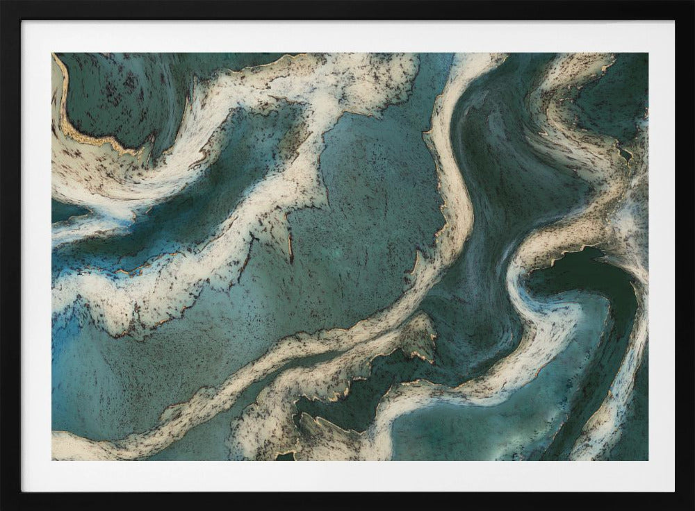 Alcohol Ink Groen Goud | Poster