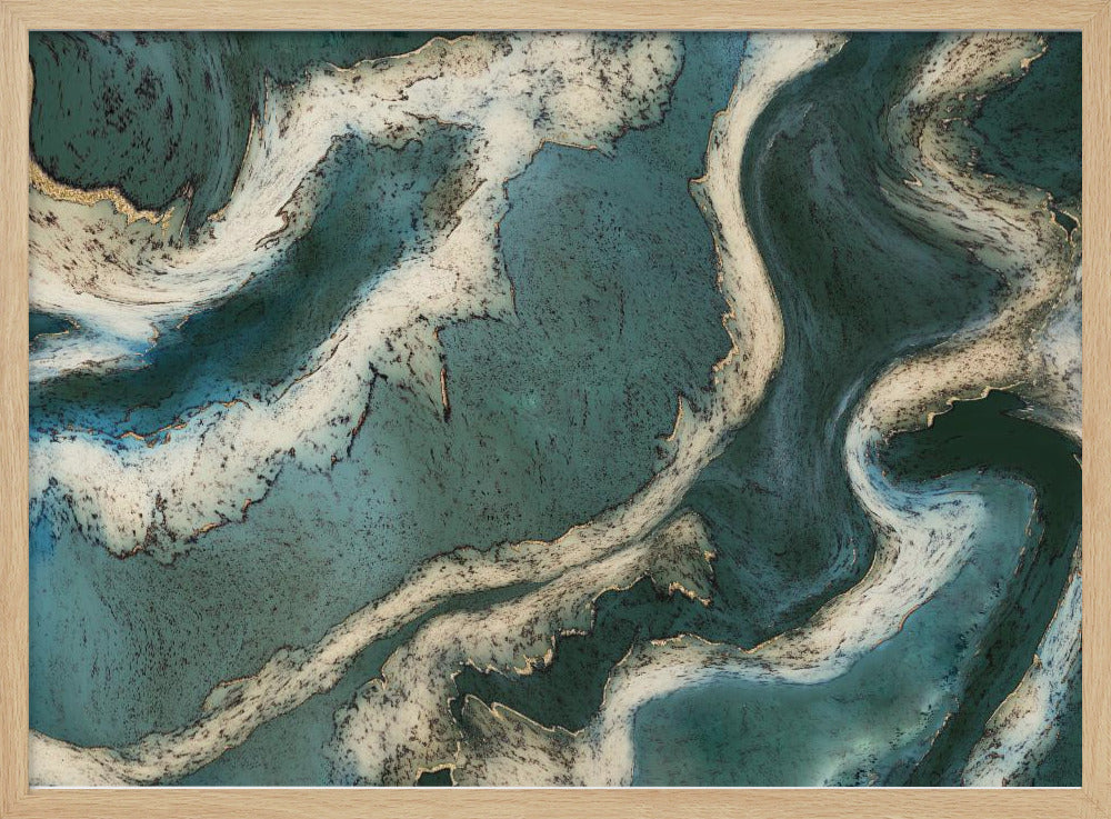 Alcohol Ink Groen Goud | Poster