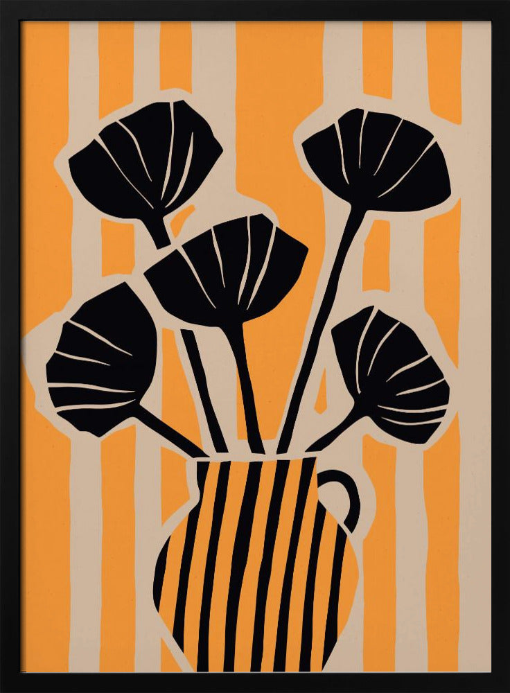 Opvallende bloemenstrepen | Poster