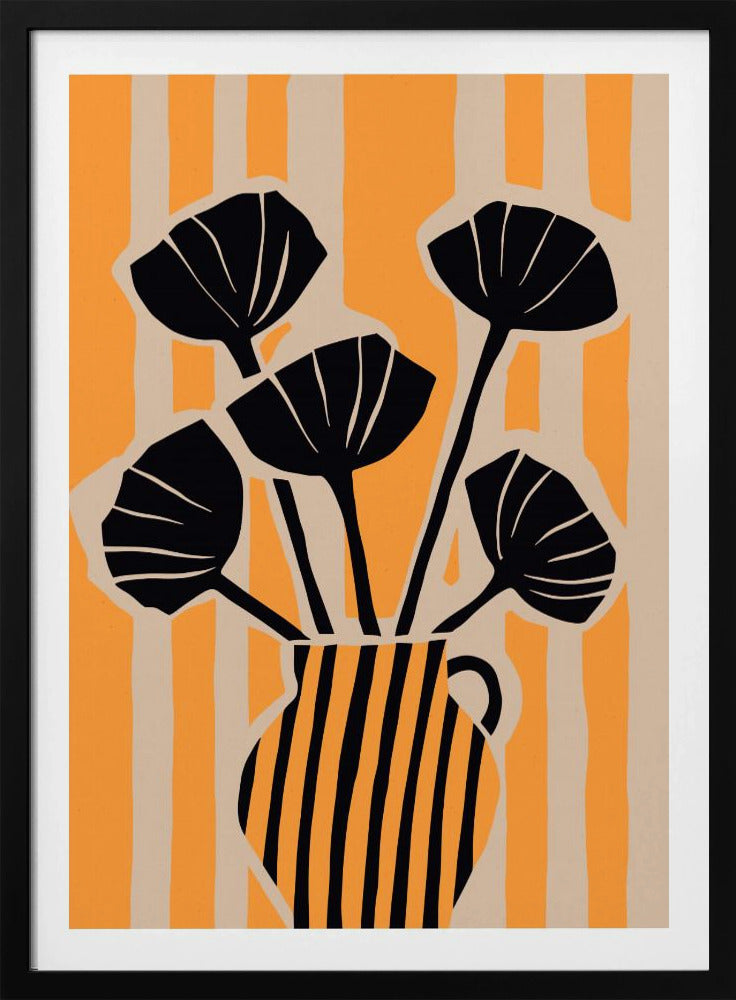 Opvallende bloemenstrepen | Poster