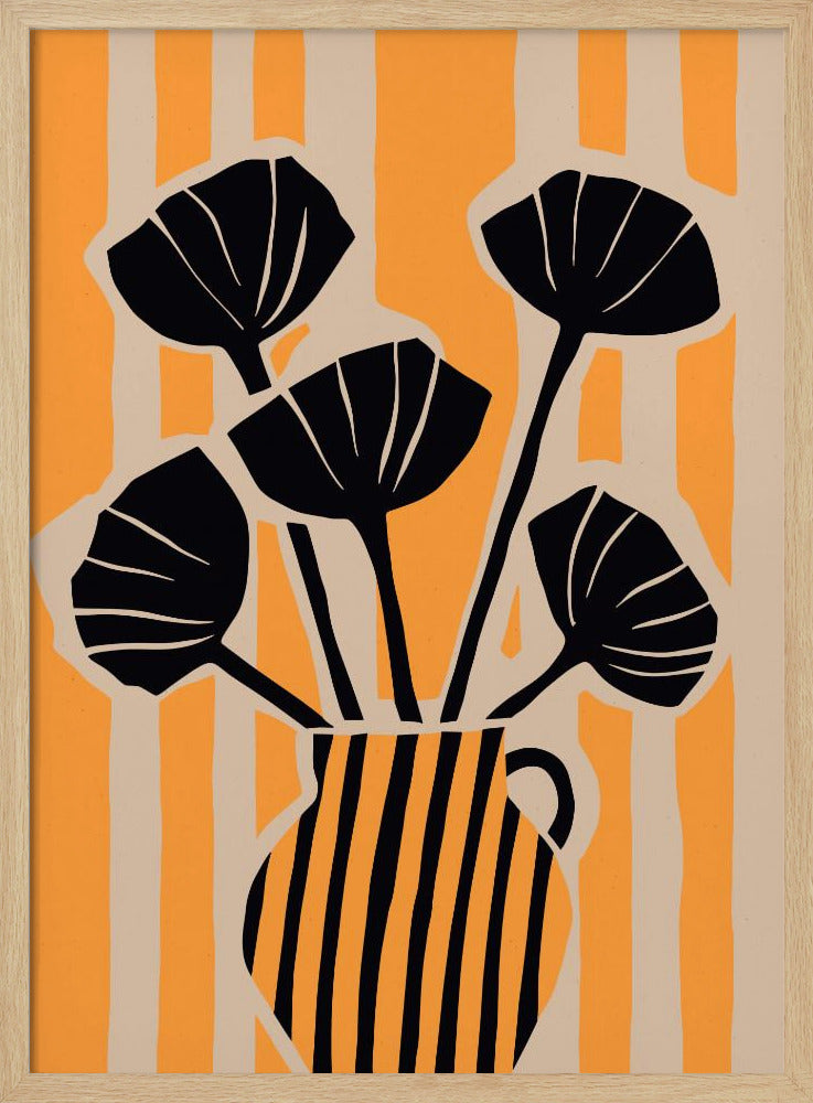 Opvallende bloemenstrepen | Poster