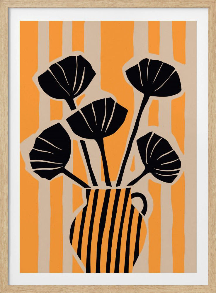 Opvallende bloemenstrepen | Poster