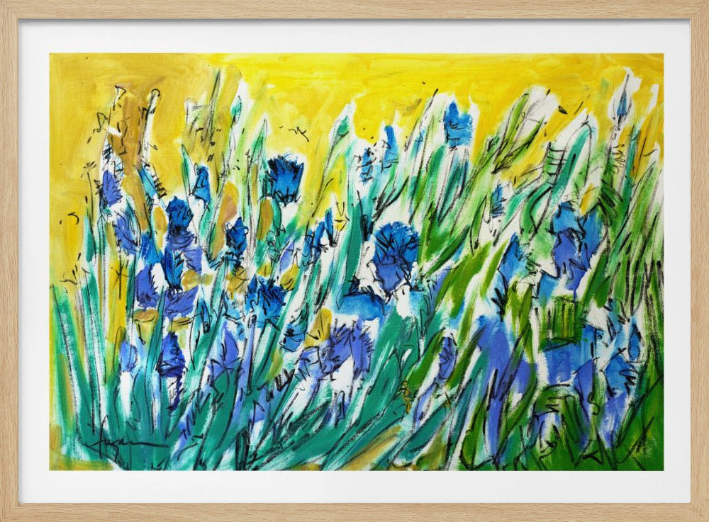 Uitbarsting van blauwe bloemen | Poster