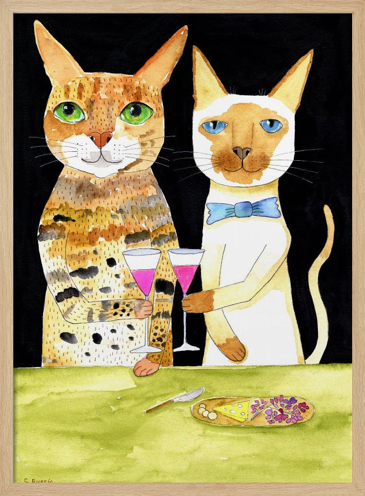 Katten drinken hun beste vrienden | Poster