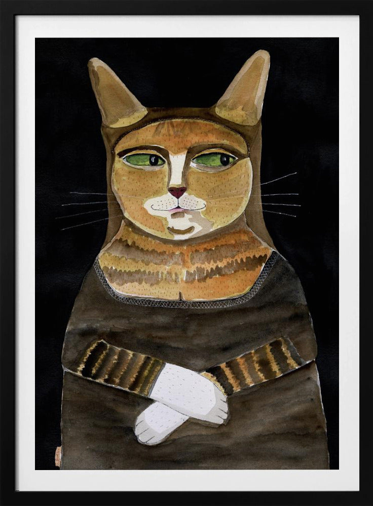 Mona Lisa Kat Grappige Kattenhumor Gember Oranje Kat | Poster