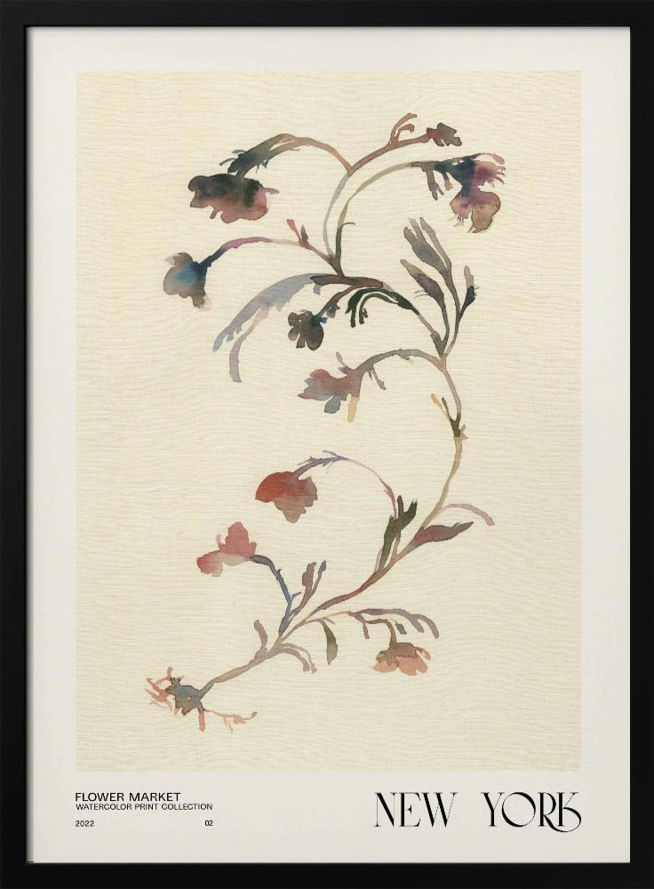 Collectie aquarelprints. Bloemenmarkt - New York | Poster