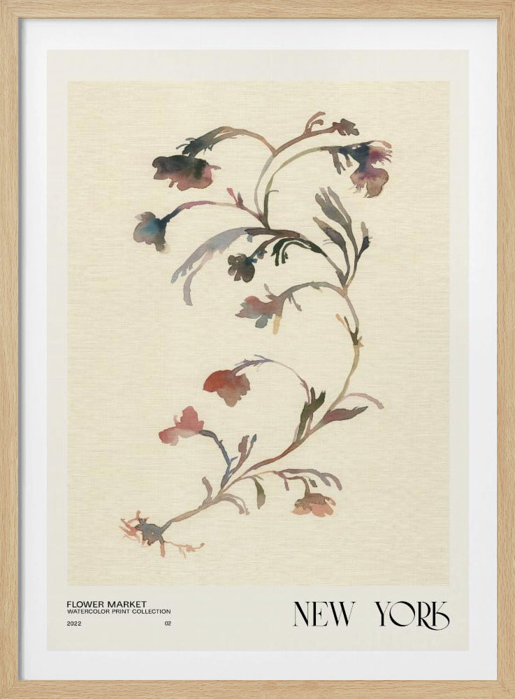 Collectie aquarelprints. Bloemenmarkt - New York | Poster