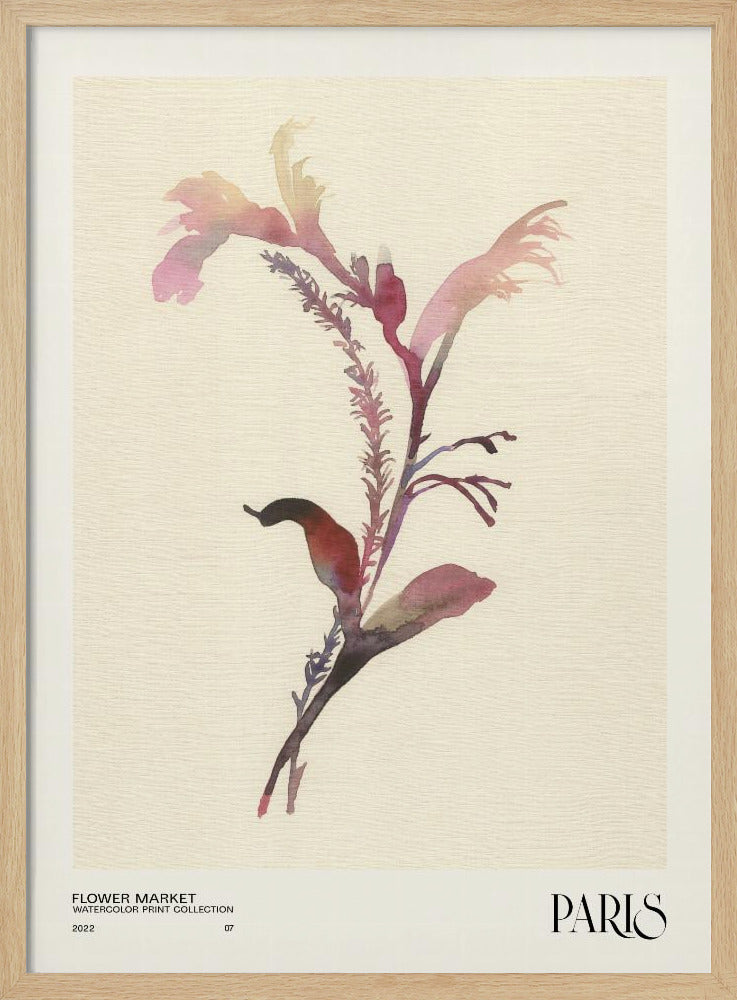 Collectie aquarelprints. Bloemenmarkt - Parijs | Poster