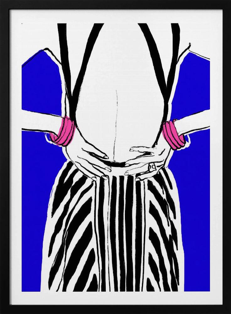 Gedurfde strepen, blauwe achtergrond | Poster