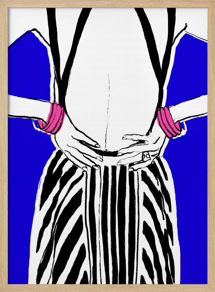 Gedurfde strepen, blauwe achtergrond | Poster