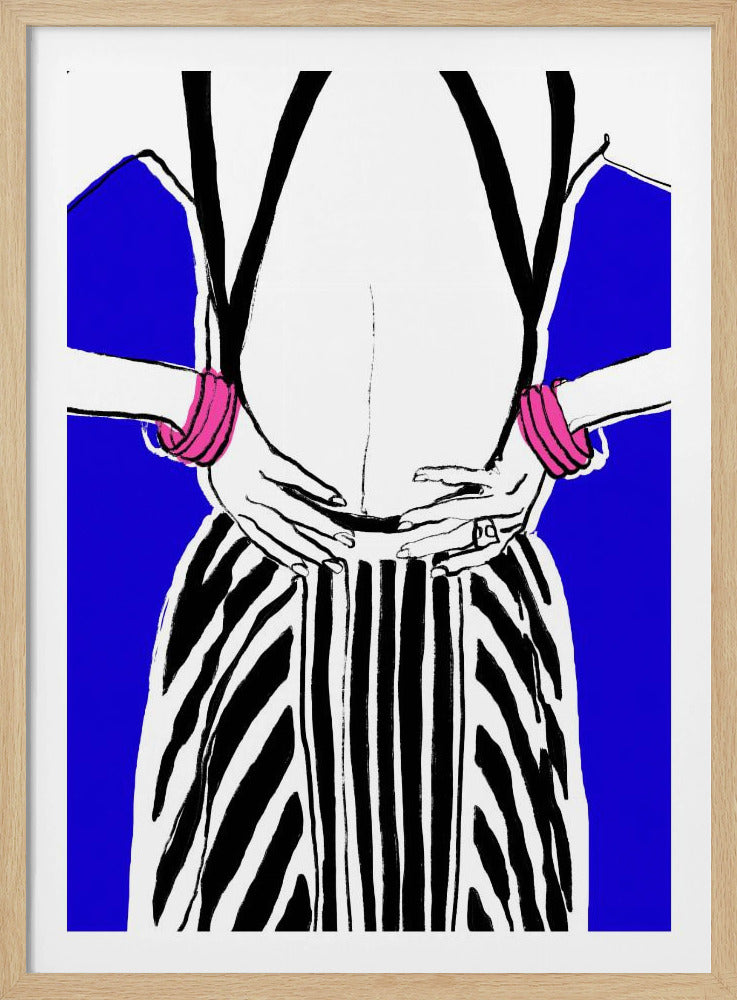 Gedurfde strepen, blauwe achtergrond | Poster