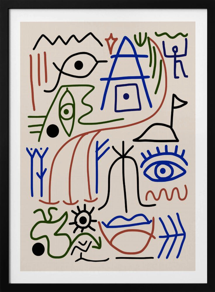 Lijnkunst Bizar Oud Symbool | Poster