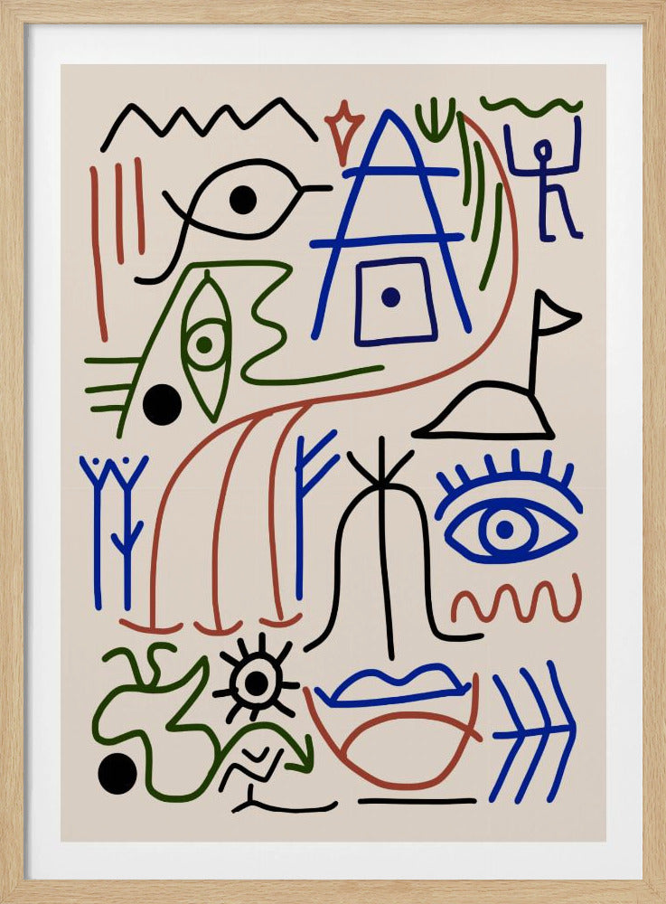 Lijnkunst Bizar Oud Symbool | Poster