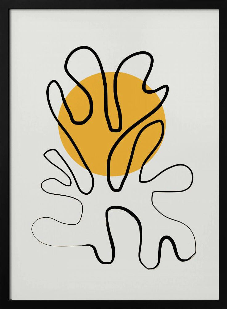 Minimalistisch koraal en zon | Poster