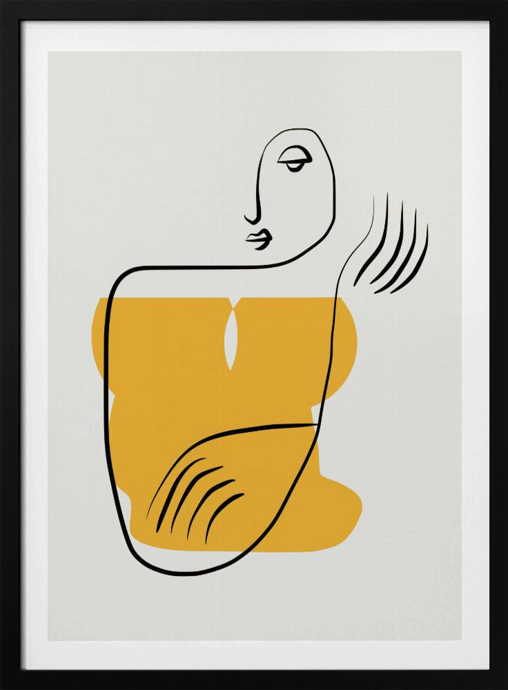Abstracte lijntekening van een persoon | Poster