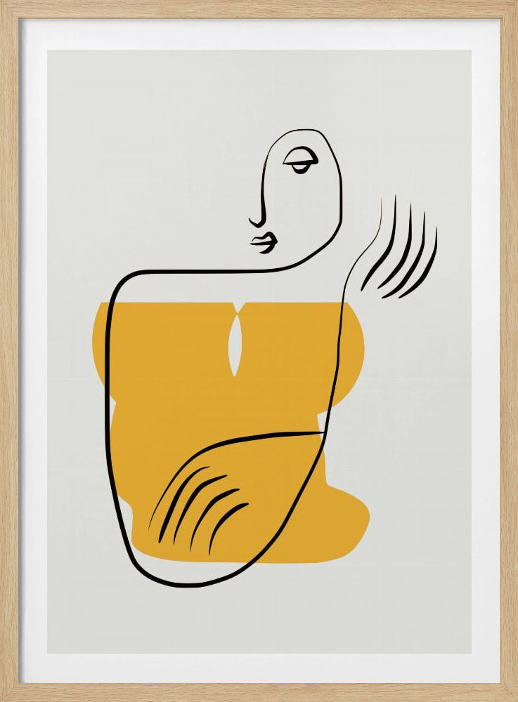 Abstracte lijntekening van een persoon | Poster