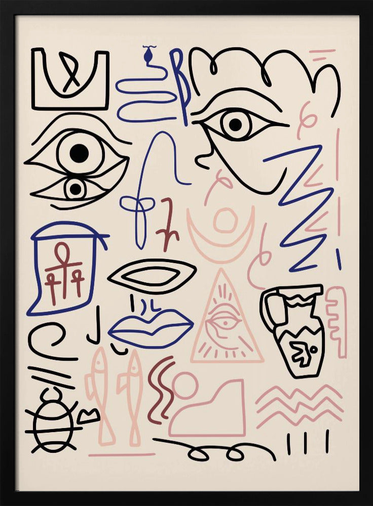 Lijntekening grot | Poster