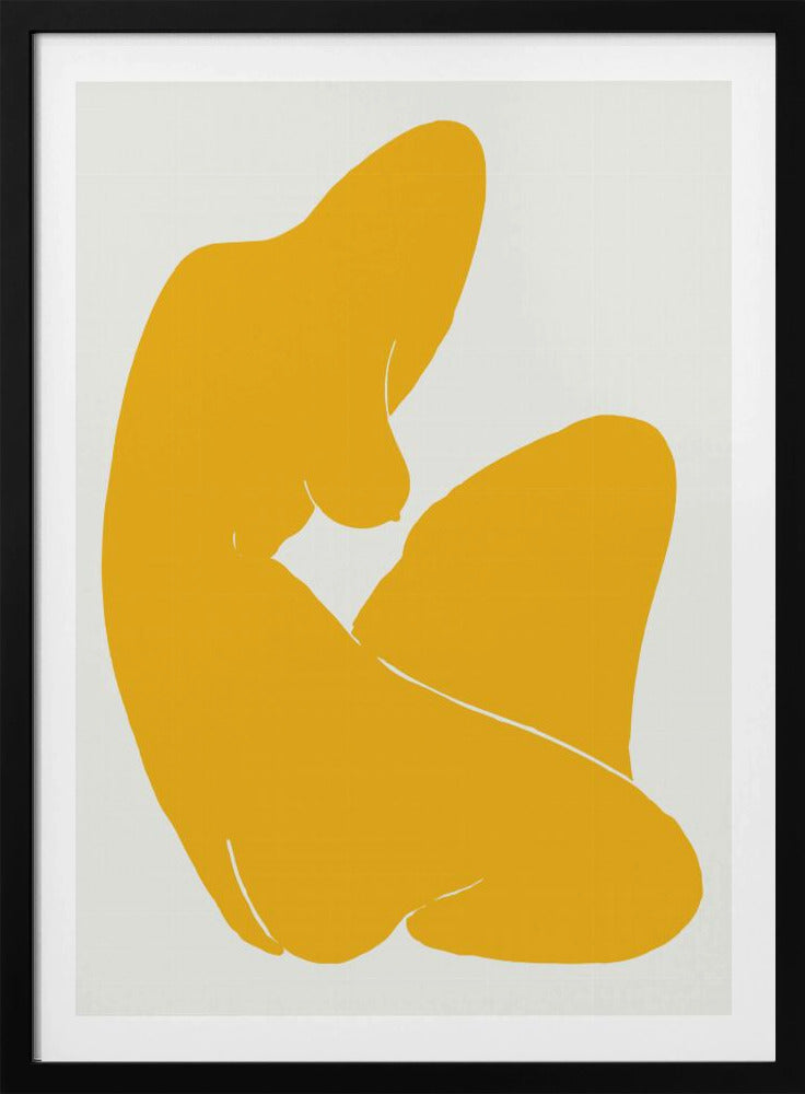 Geel silhouet van een vrouwenfiguur | Poster