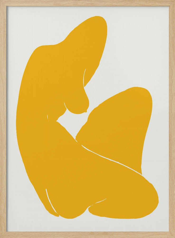 Geel silhouet van een vrouwenfiguur | Poster