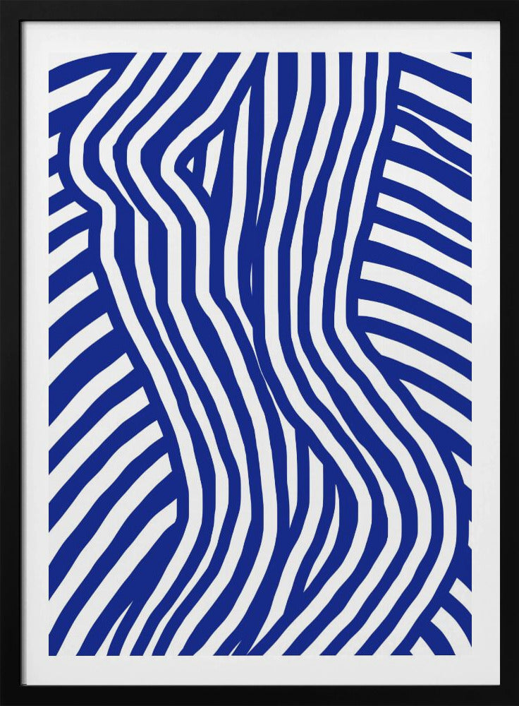 Blauw en wit gestreept naakt | Poster