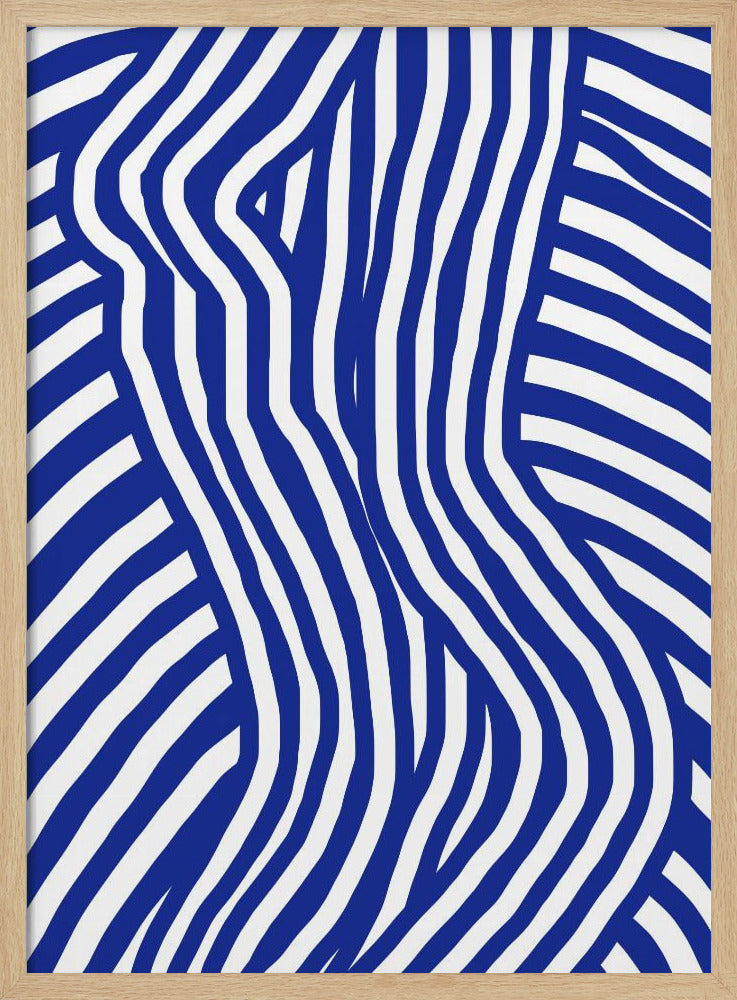 Blauw en wit gestreept naakt | Poster