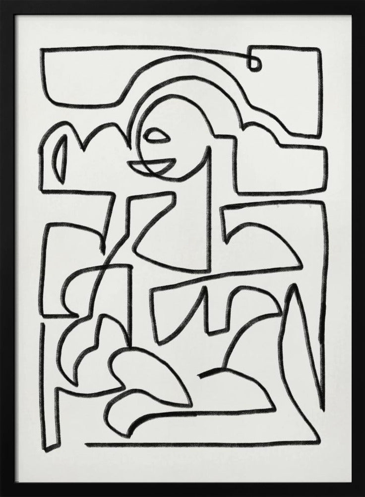 Abstracte krijtlijnkunst | Poster
