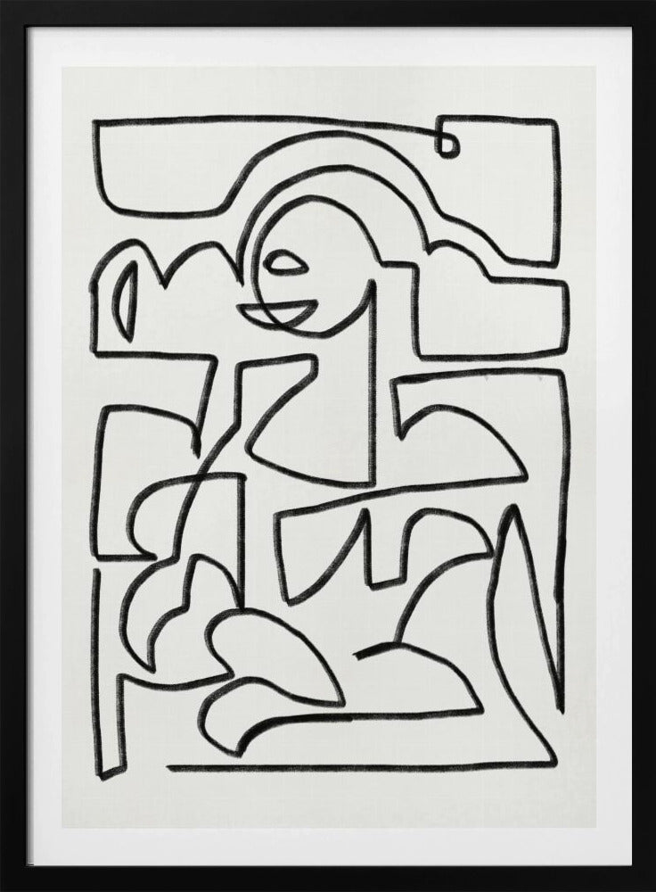 Abstracte krijtlijnkunst | Poster