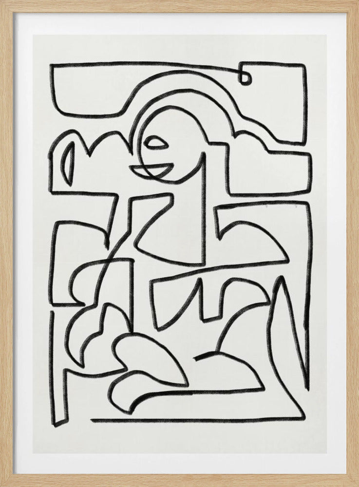 Abstracte krijtlijnkunst | Poster
