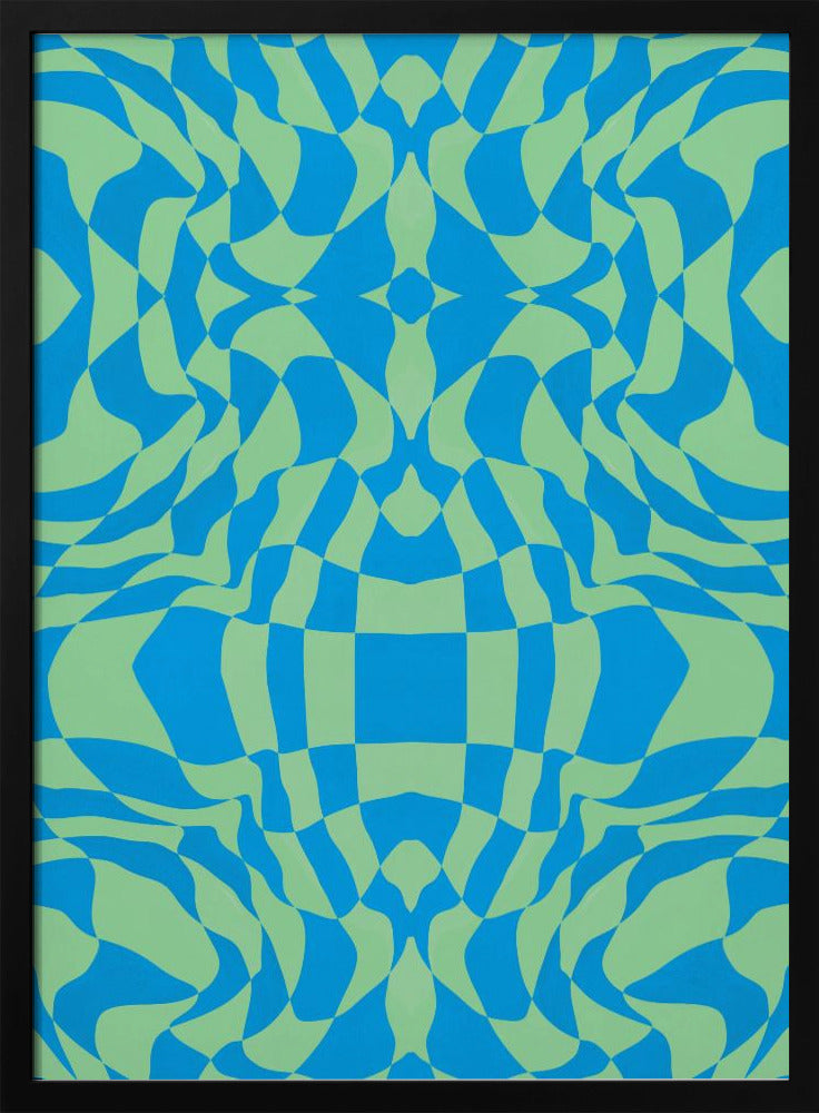 Coole kleuren Warp Checkers | Poster