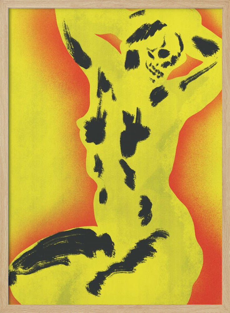 Gele schedel naakt | Poster