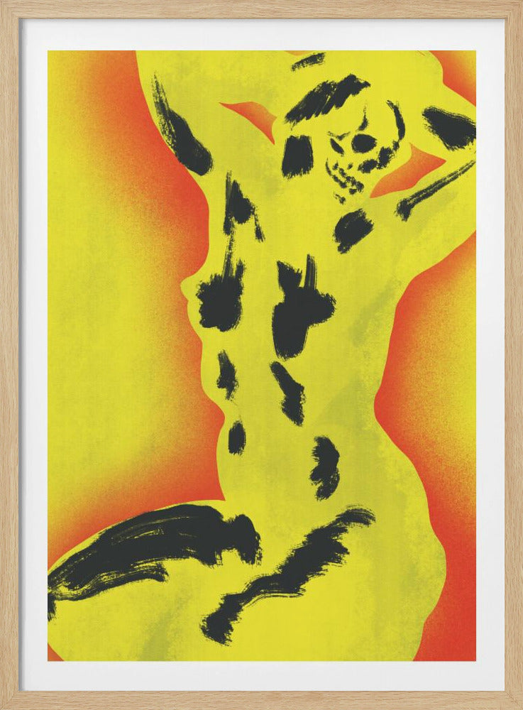 Gele schedel naakt | Poster
