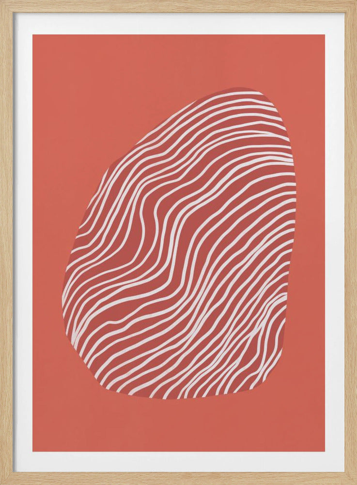 Lijnkunst opgesloten in de ruimte - rood | Poster