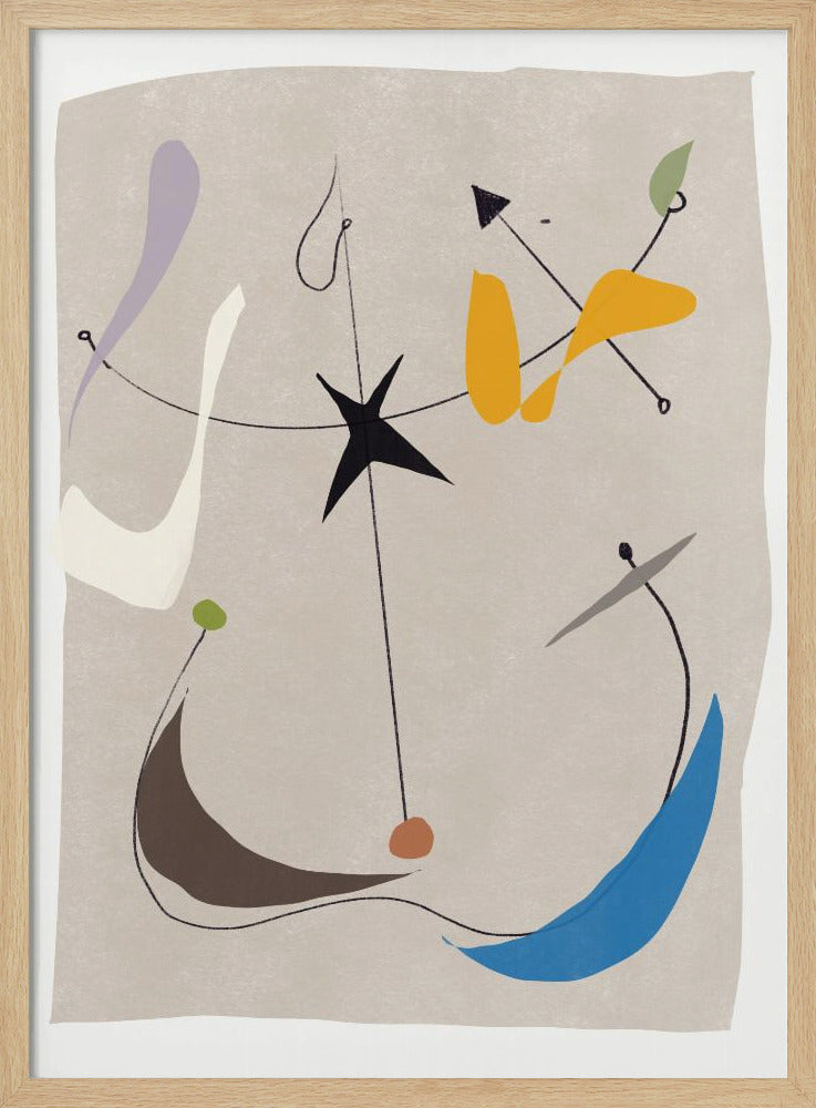 Minimalistische lijnen en kleurrijke vormen | Poster