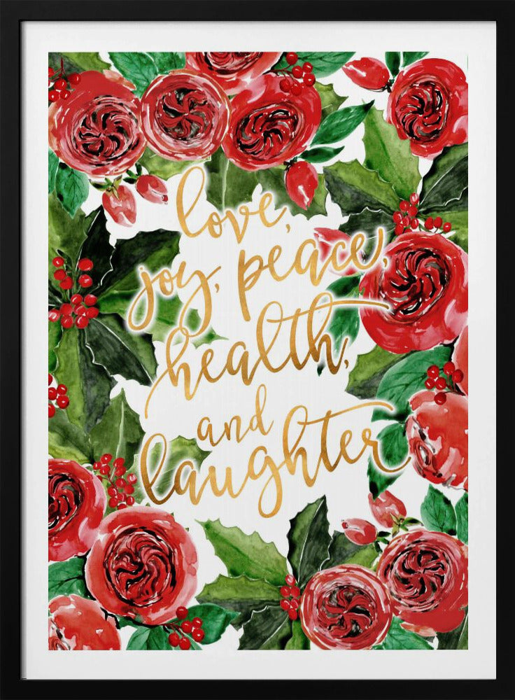 Beste wensen voor de feestdagen, rode rozen | Poster