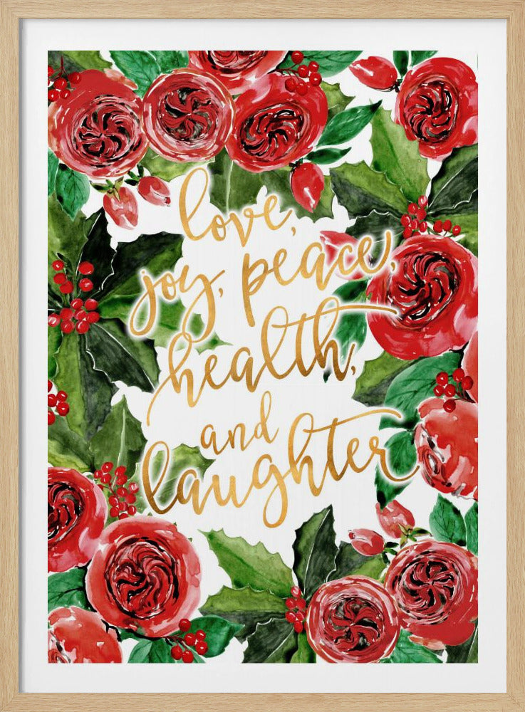 Beste wensen voor de feestdagen, rode rozen | Poster