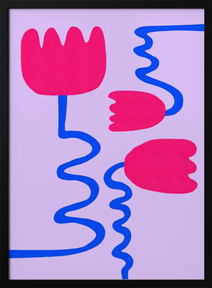 Karmozijnrode bloemen | Poster