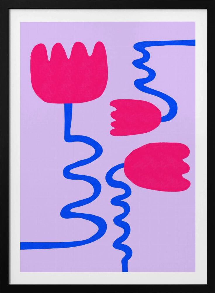 Karmozijnrode bloemen | Poster