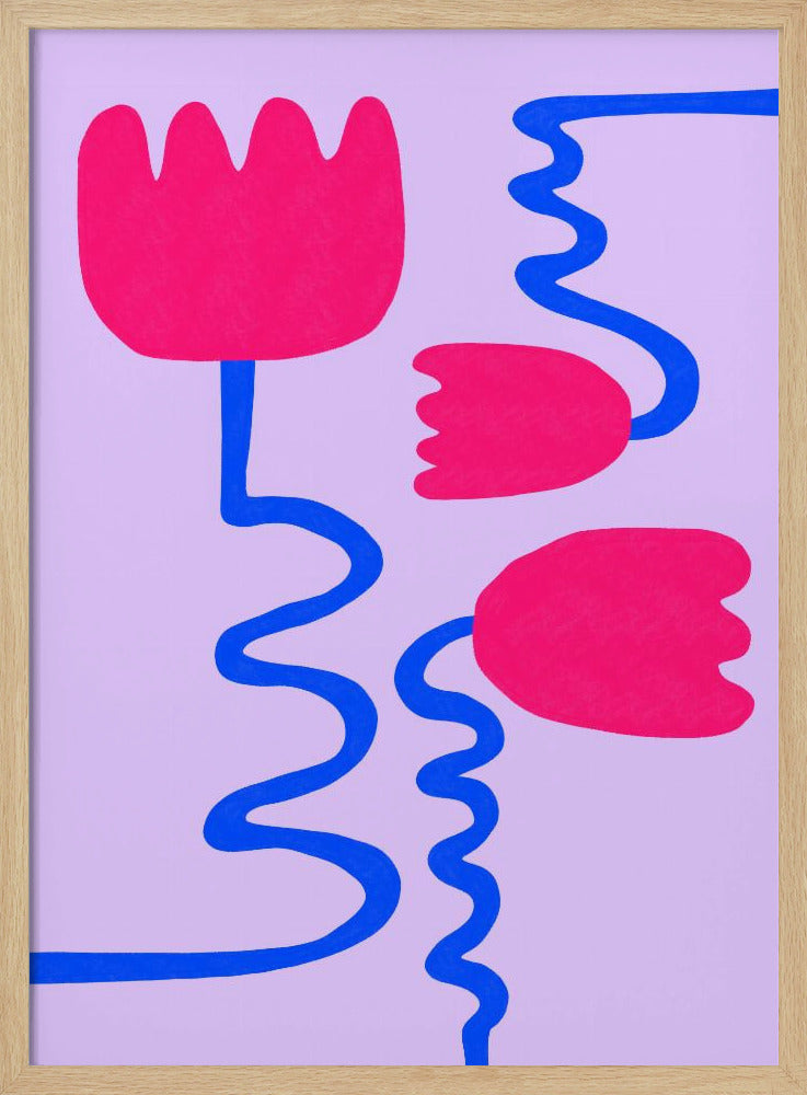 Karmozijnrode bloemen | Poster