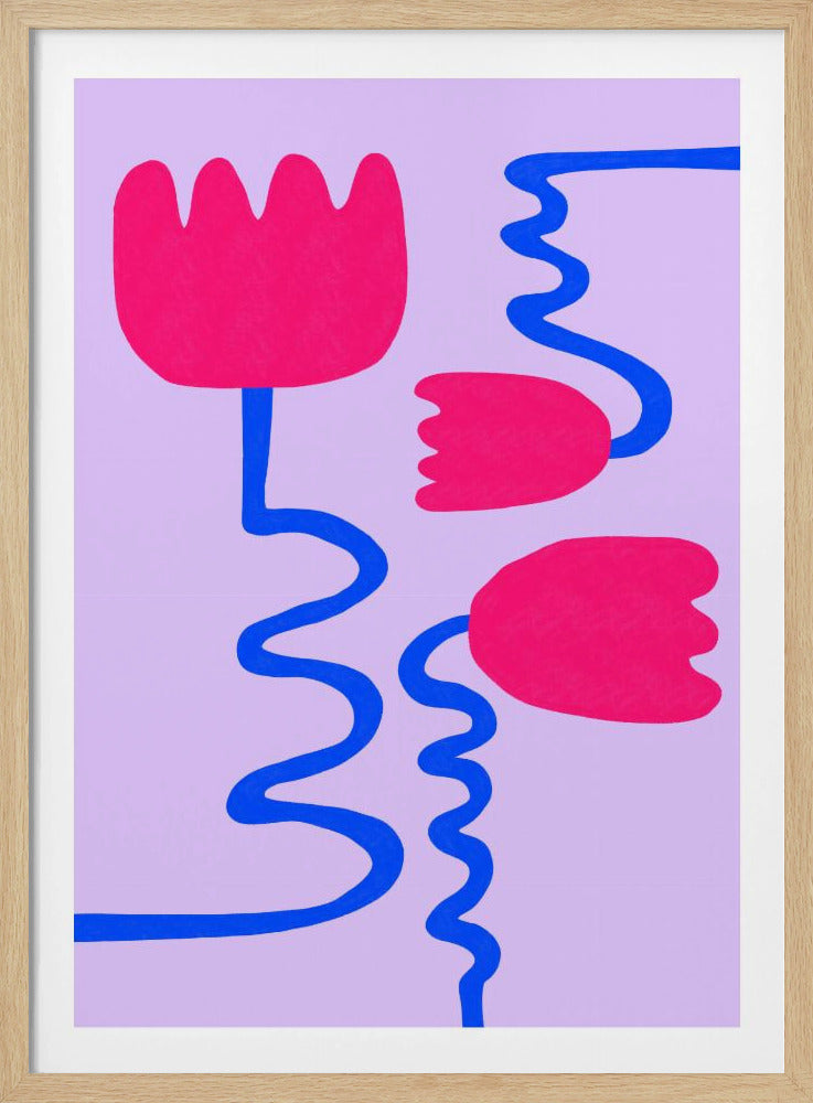 Karmozijnrode bloemen | Poster