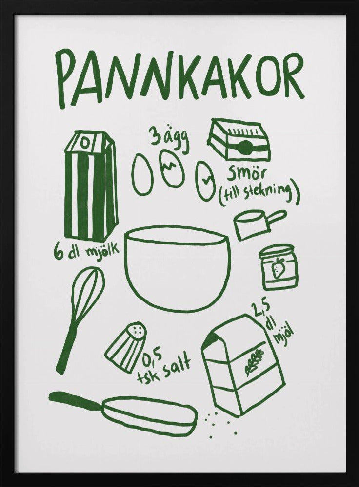 Ingrediënten voor pannenkoeken | Poster