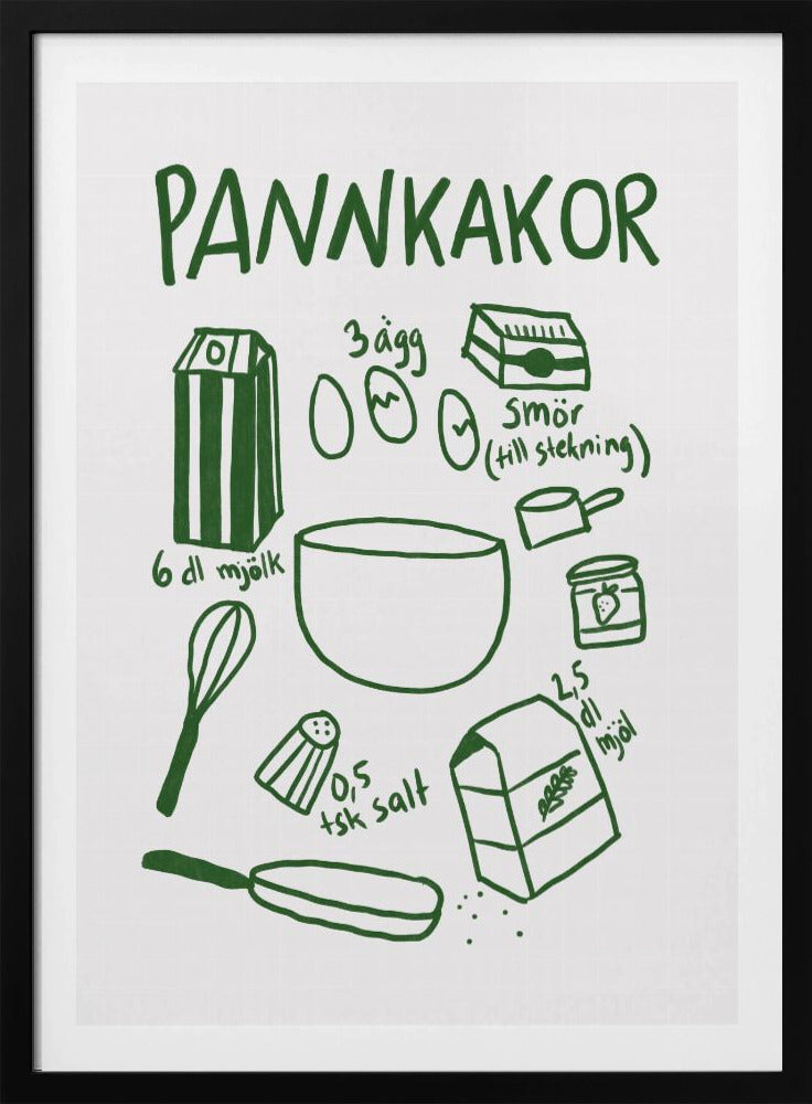 Ingrediënten voor pannenkoeken | Poster