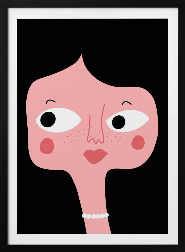 Eigenzinnig roze gezicht | Poster