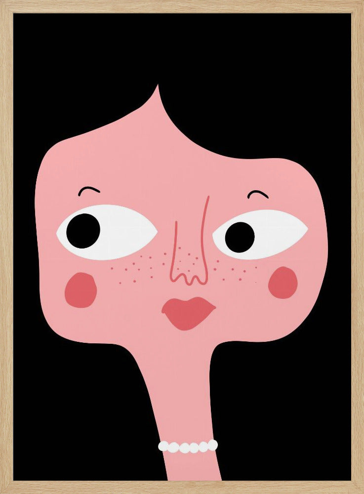 Eigenzinnig roze gezicht | Poster