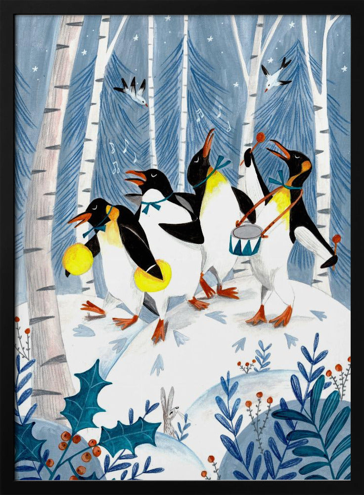 Pinguïns maken muziek in het bos | Poster