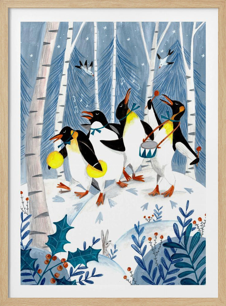 Pinguïns maken muziek in het bos | Poster