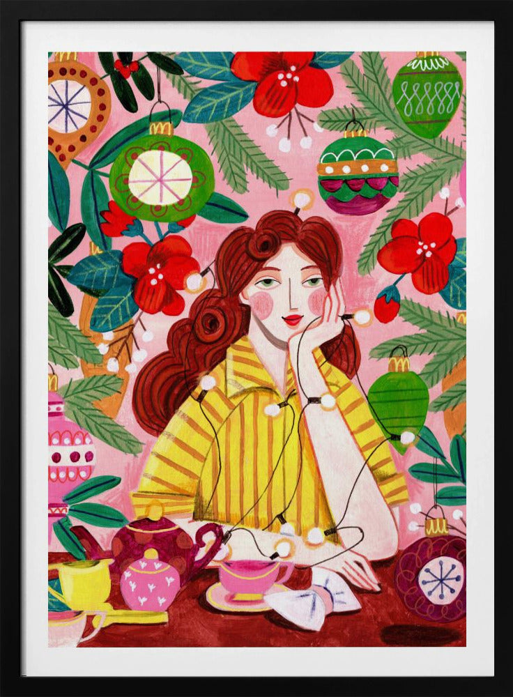 Retro Kerstvrouw | Poster