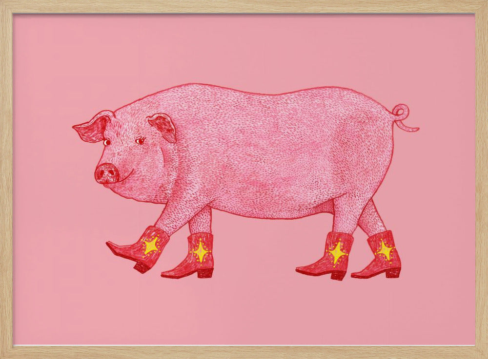 Marjorie het Cowgirl Varken | Poster