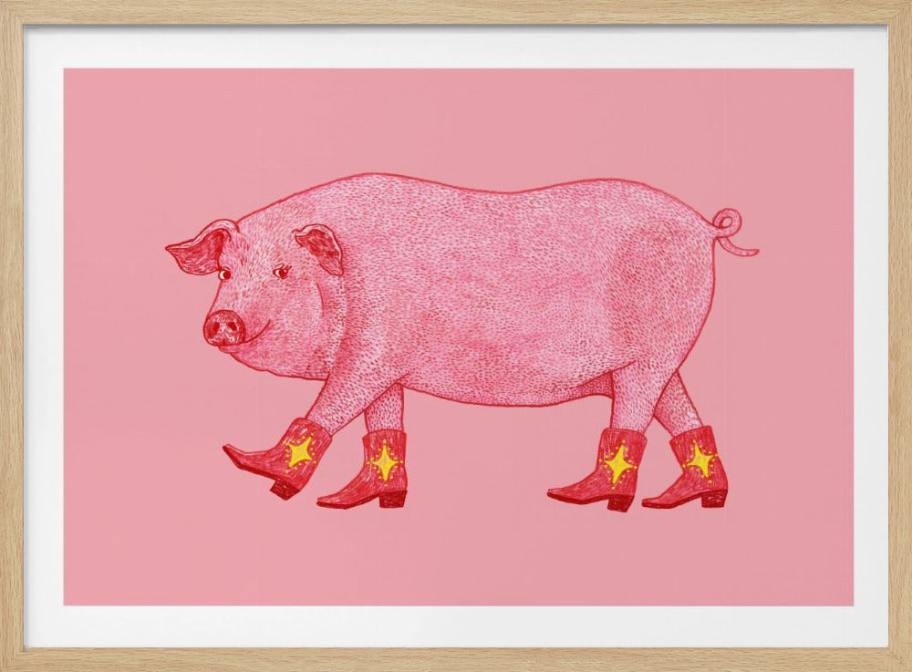 Marjorie het Cowgirl Varken | Poster